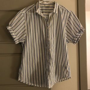 Blue & White Striped Button Down